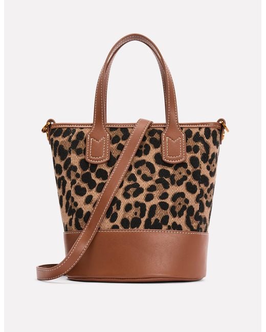 Boden Brown Canvas Mini Bucket Bag