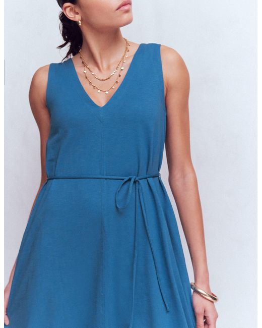 Boden Blue Mia V-Neck Jersey Midi Dress
