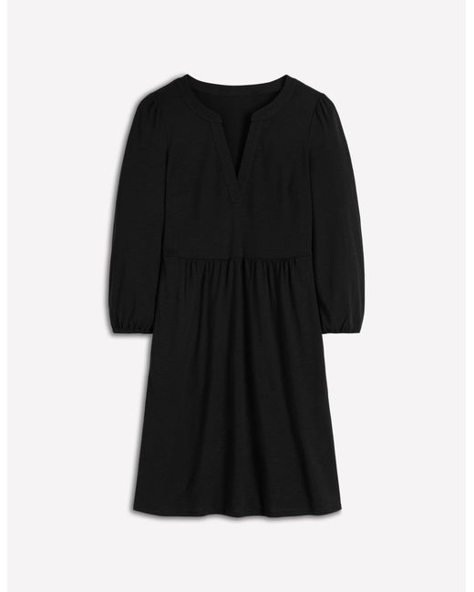 Boden Black Cathy Notch Neck Jersey Dress