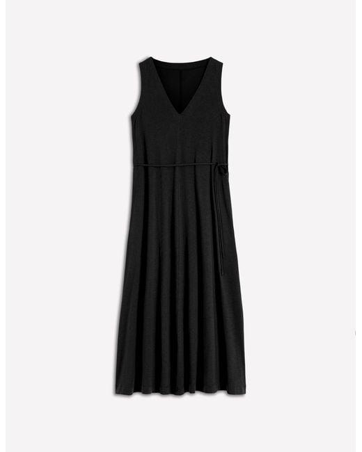 Boden Black Mia V-Neck Jersey Midi Dress