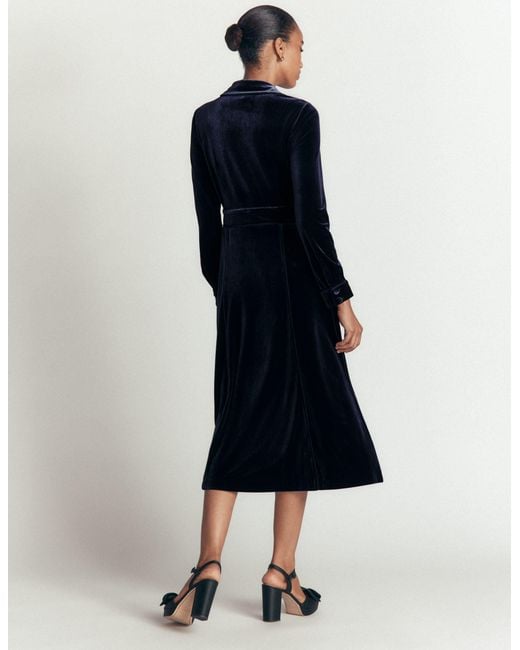 Boden Blue Etta Piping Velvet Dress