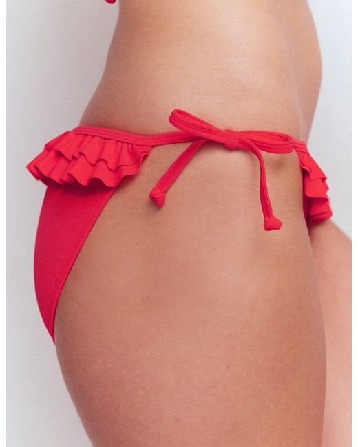 Boden Red Ruffle Bikini Bottoms