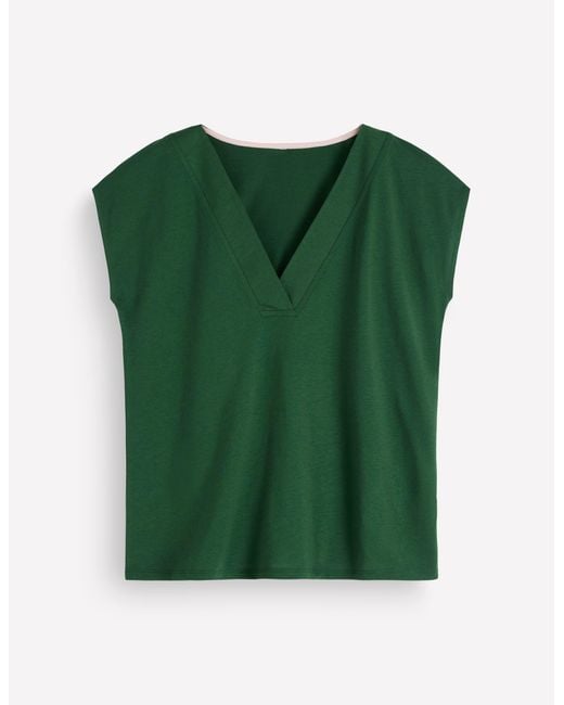 Boden Green Supersoft V-Neck T-Shirt