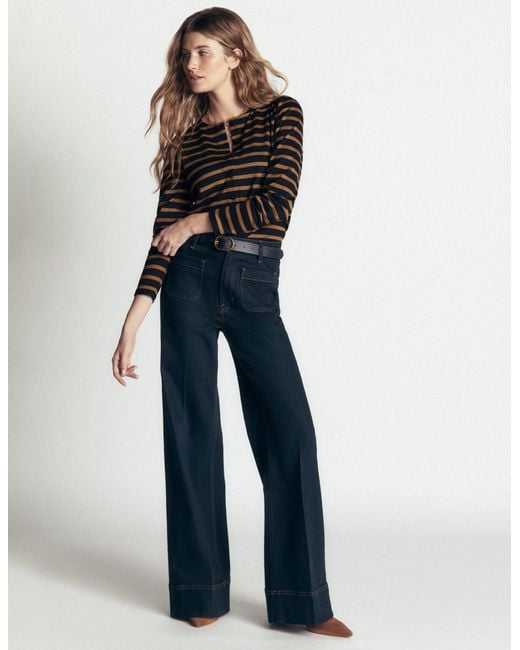 Boden Blue Iris Puff Sleeve Mariner