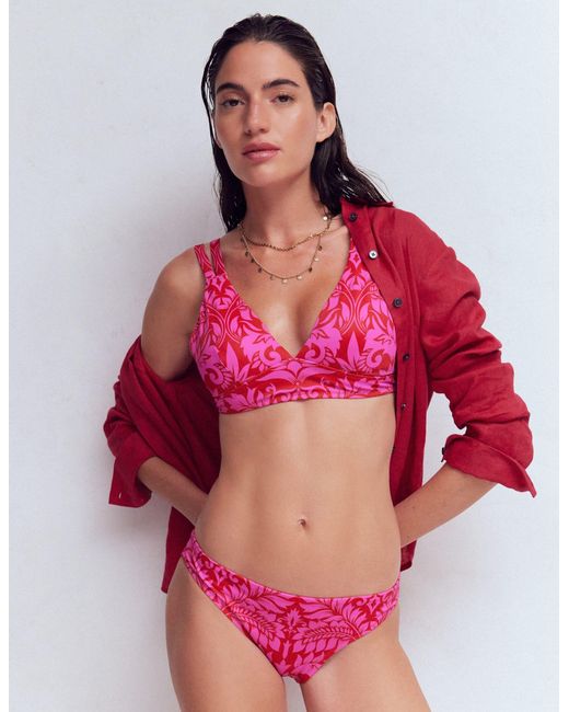Boden Red Classic Bikini Bottoms