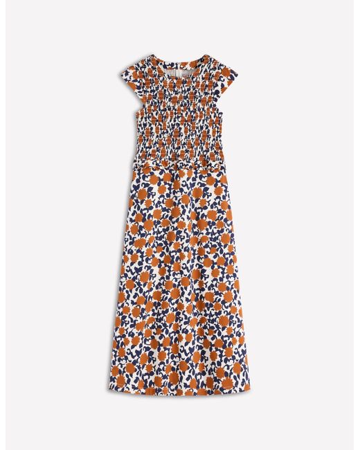 Boden Multicolor Carolina Smocked Midi Dress