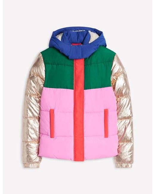 Boden Pink Short Puffer Coatmulti