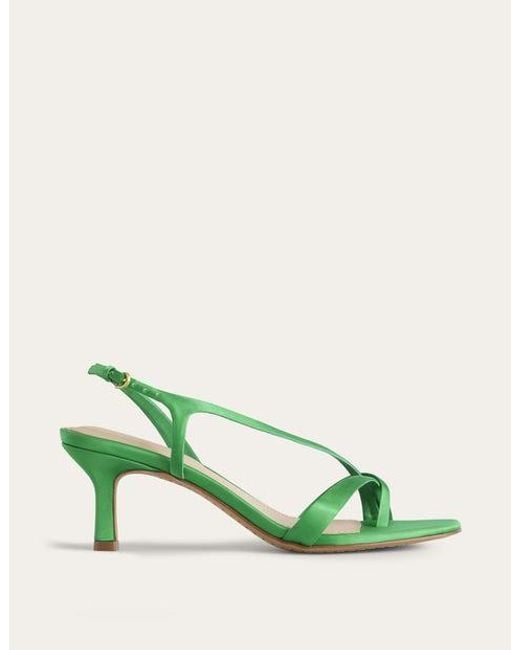 Boden Green Satin-sandalen mit niedrigem absatz