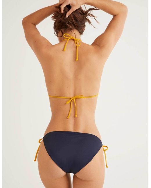 navy string bikini bottoms