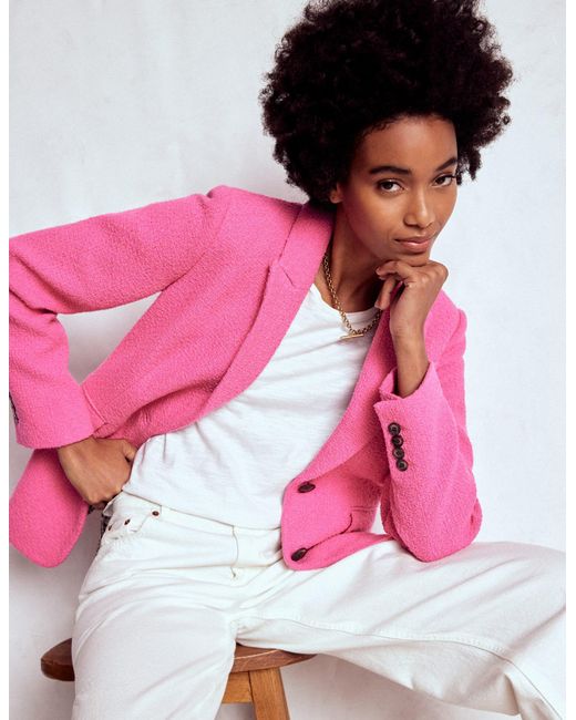 Boden Pink Stamford Texture Blazer
