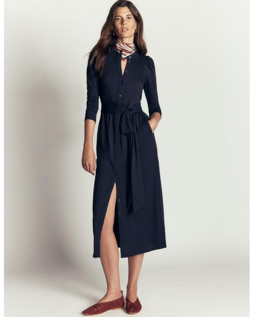 Boden Blue Honor Column Jersey Midi Dress