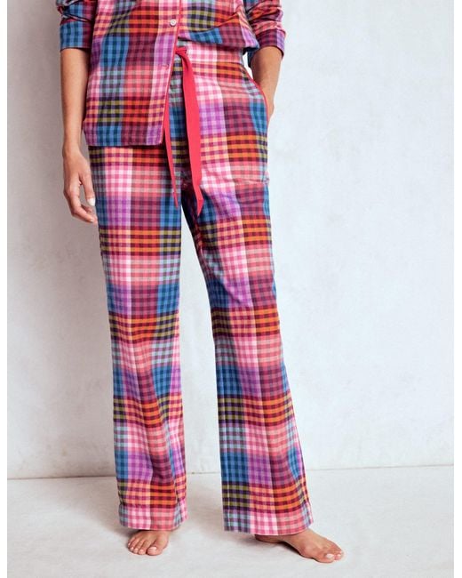 Boden Red Brushed Cotton Pyjama Trousers