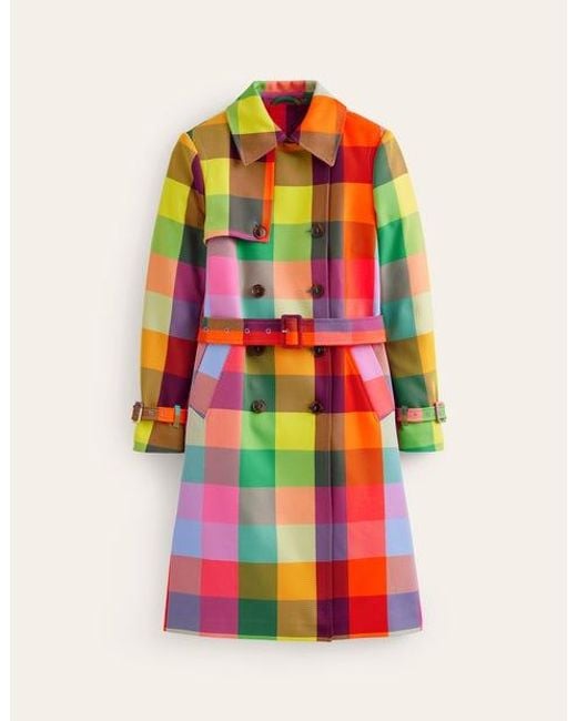 Boden White Neon Belted Trench Coat