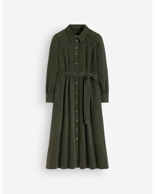 Boden Green Maeve Cord Midi Shirt Dress