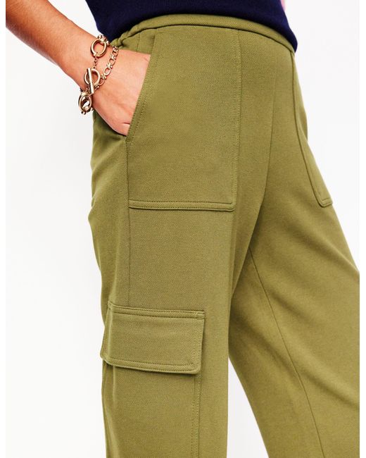 Boden Green Ponte Twill Tapered Pants