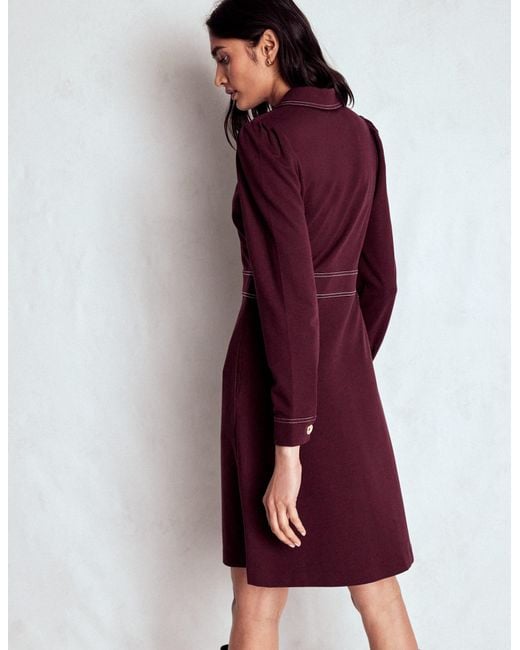 Boden Red Nicolette Long Sleeve Dress