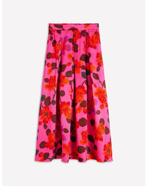Boden Red Verity Maxi Skirt