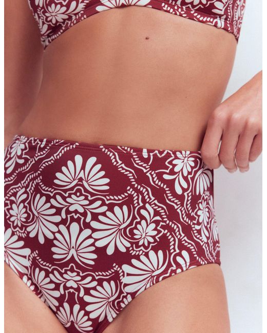 Boden Red High Waisted Bikini Bottoms