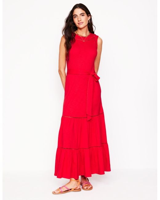 Boden Mila Trim Tiered Jersey Dress | Lyst