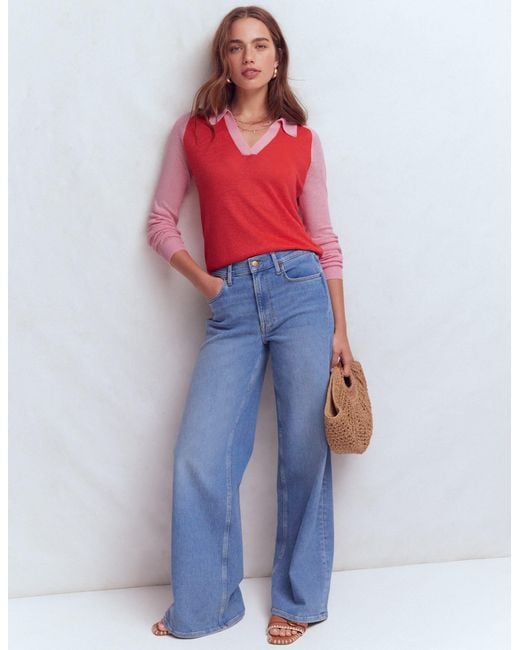 Boden Agnes Collared Linen Jumper