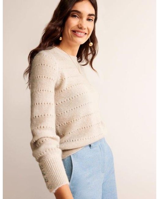 Boden Natural Fluffy Textured Sweater