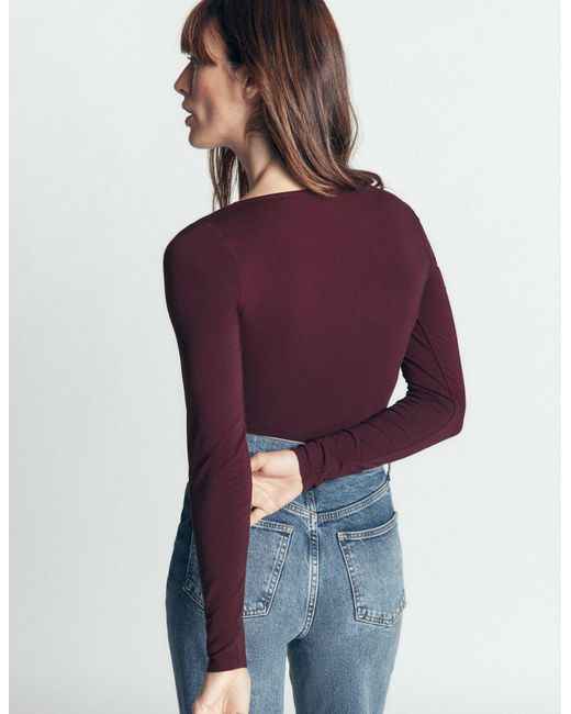 Boden Blue Double Layer Square Neck Top