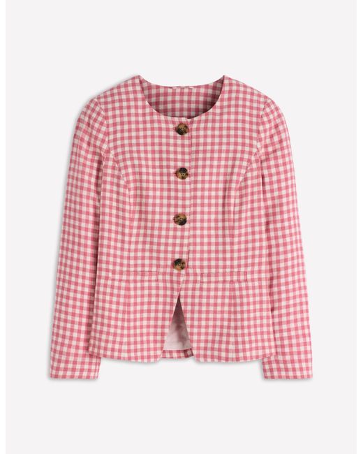 Boden Red Hampstead Linen Blazer