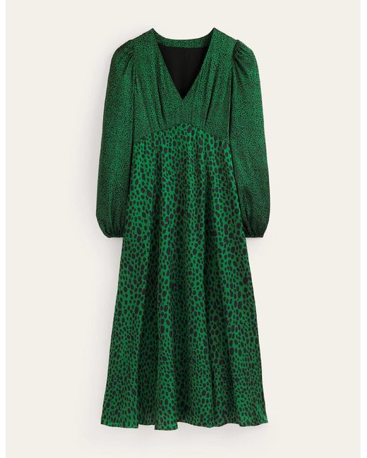 Robe style 40s midi à manches blousantes Boden en coloris Green