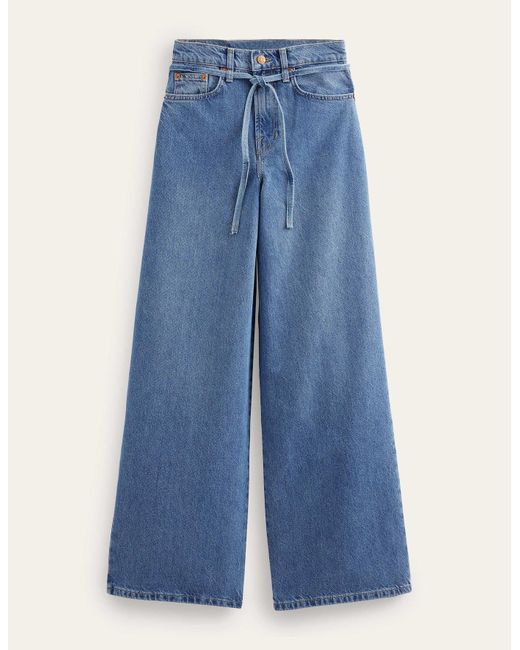 Boden High Rise Slouch Wide Jeans in Blue | Lyst