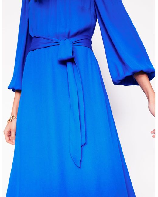 Boden Blue Blouson Sleeve Midi Dress