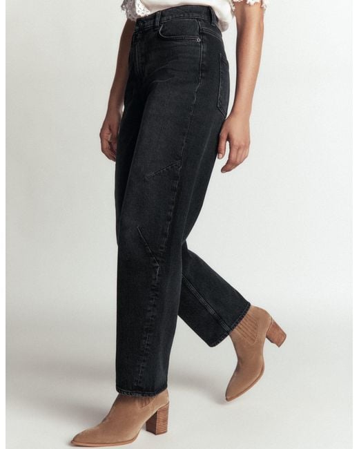 Boden Black Barrel Leg Jeans