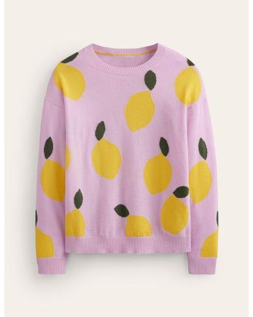 Boden Pink Lydia Cashmere Sweater Soft Lavender, Lemons