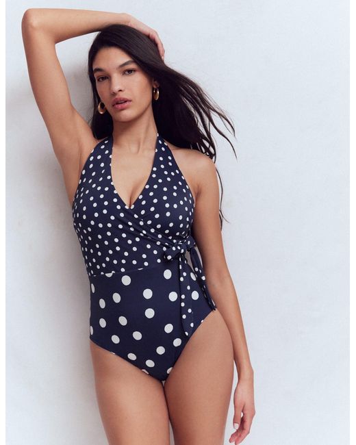 Boden Blue Tilos Tie Side Swimsuit