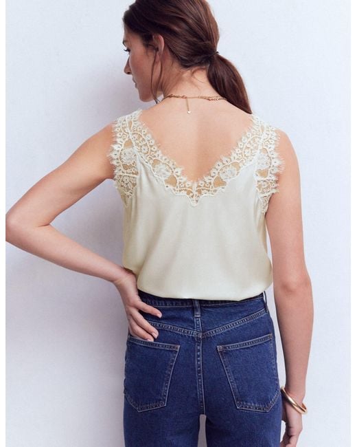 Boden Blue Ara Silk Blend Lace Cami