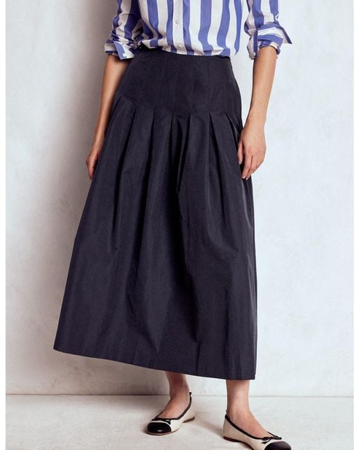 Boden Blue Valentina Taffeta Midi Skirt