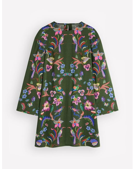 Boden Green Flared Sleeve Shift Dress