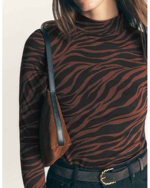 Boden Black High Neck Jersey Top