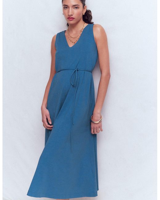 Boden Blue Mia V-Neck Jersey Midi Dress