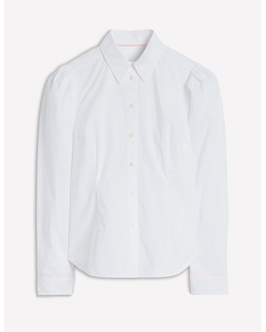 Boden White Cara Stretch Cotton Shirt
