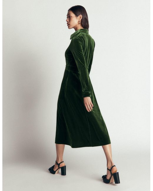 Boden Metallic Etta Piping Velvet Dress