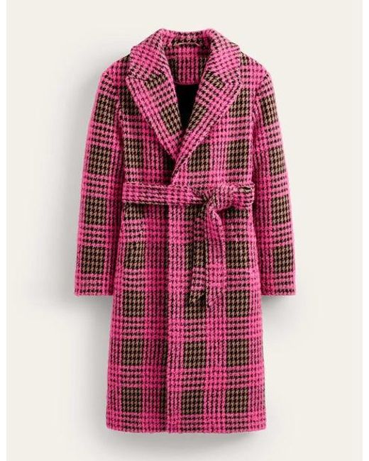 Boden Pink Wool Wrap Coat
