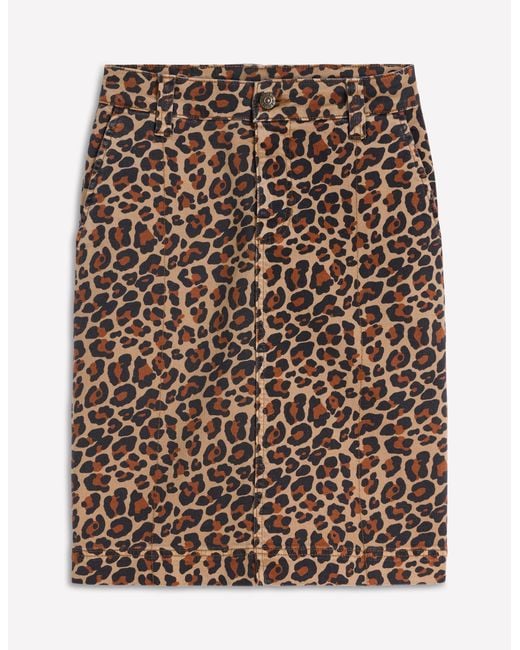 Boden Brown Straight Denim Skirt