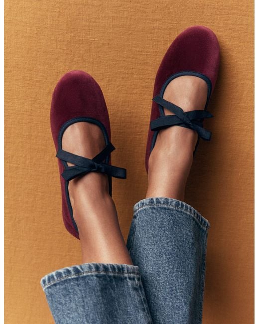 Boden Purple Flexi Tie Mary Janes Shoe