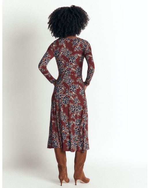 Boden Brown Jasmine Ruched Jersey Dress