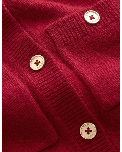 Boden Red Marianne Merino Wool Cardigan