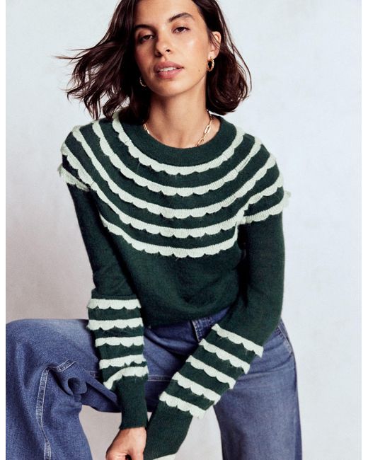 Boden Green Alice Fluffy Raglan Jumper