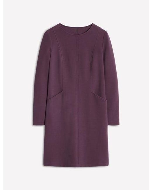 Boden Purple Textured Ottoman Shift Dress