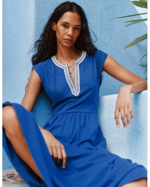 Boden Blue May Jersey Midi Dress