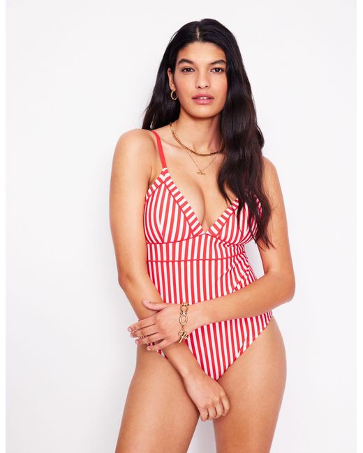 Boden Pink Kasos String V Neck Swimsuit