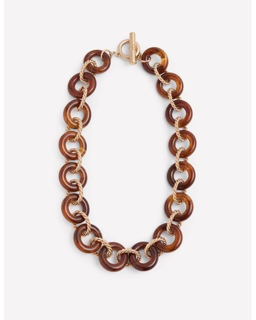 Boden Pink Chunky Resin Chain Necklace